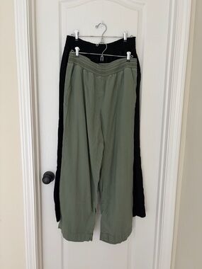 Set of 2 pair Briggs Wide Leg Linen Pants - POCKETS - comfort waistband